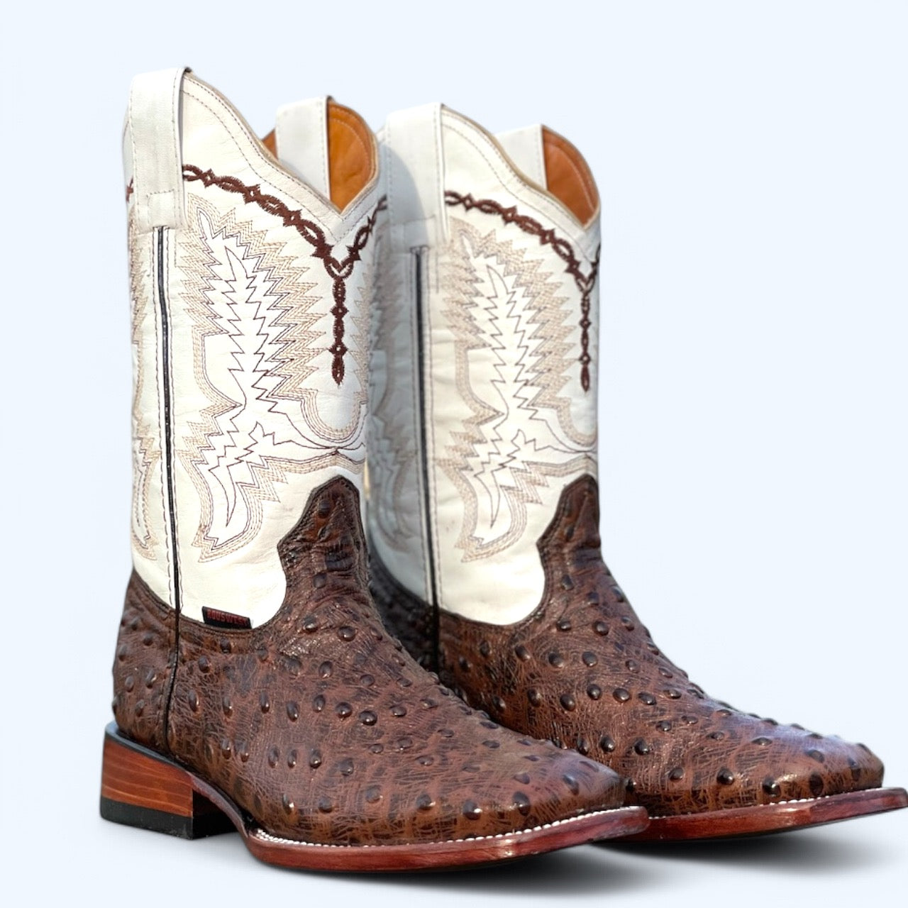 TBC BOOTMAKERS BROWN OSTRICH LEATHER PRINT 7678
