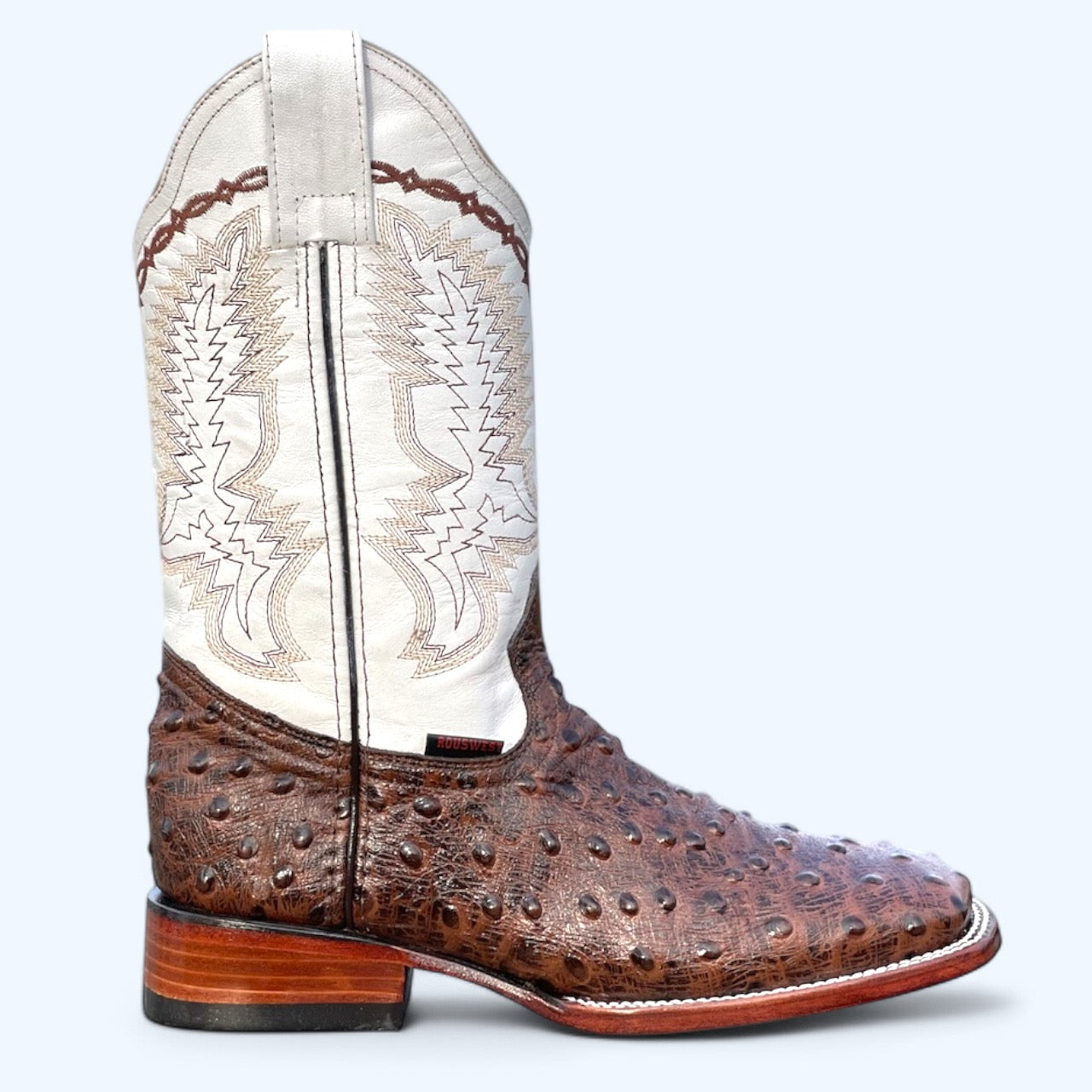 TBC BOOTMAKERS BROWN OSTRICH LEATHER PRINT 7678