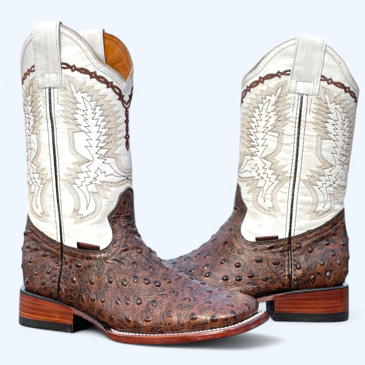 TBC BOOTMAKERS BROWN OSTRICH LEATHER PRINT 7678