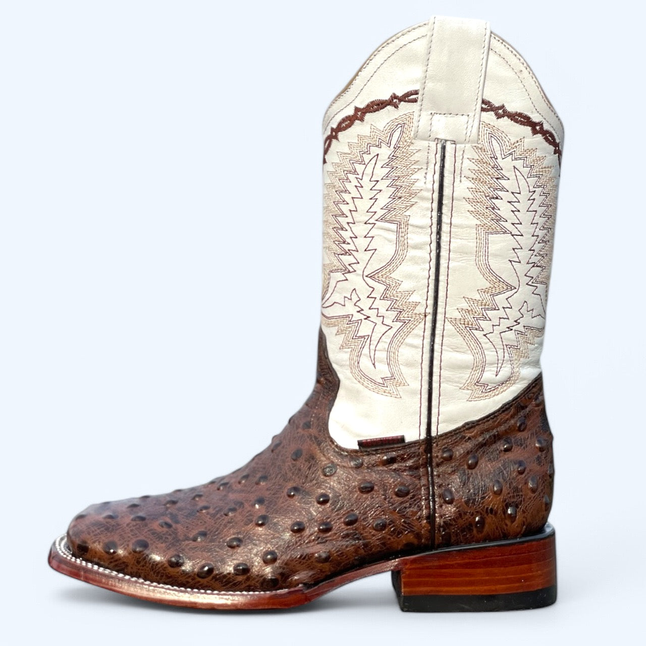 TBC BOOTMAKERS BROWN OSTRICH LEATHER PRINT 7678
