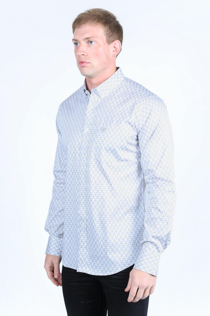 Platini MENS White Satin Cotton Long Sleeve Shirt CWL9648