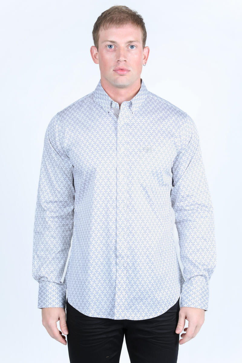 Platini MENS White Satin Cotton Long Sleeve Shirt CWL9648