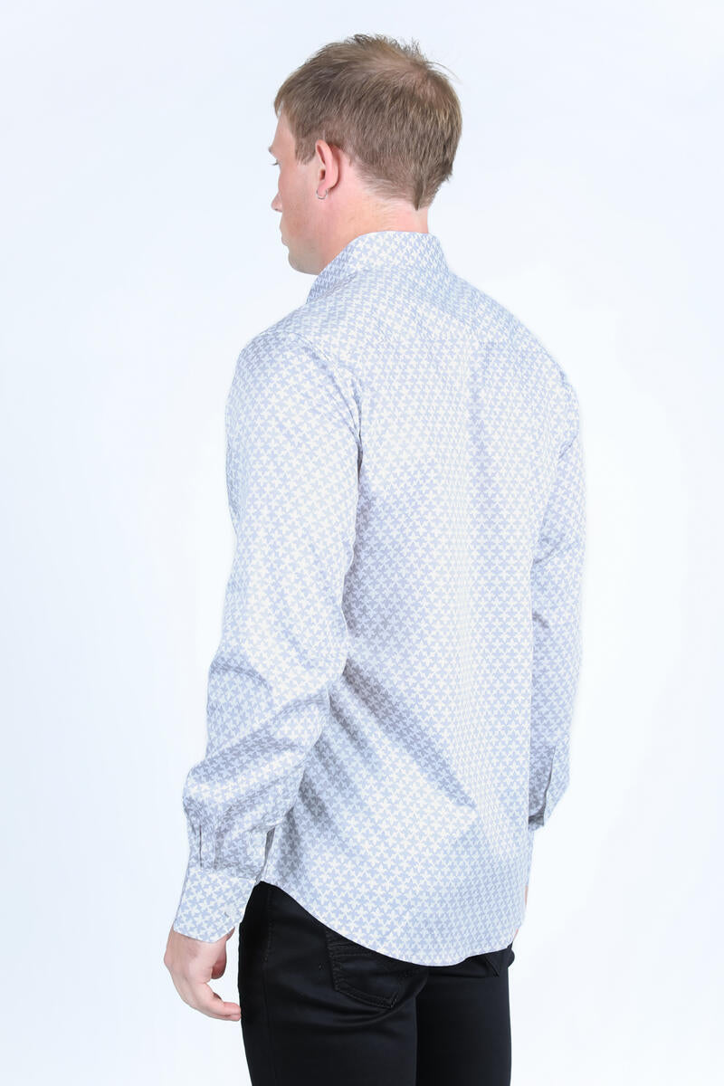 Platini MENS White Satin Cotton Long Sleeve Shirt CWL9648