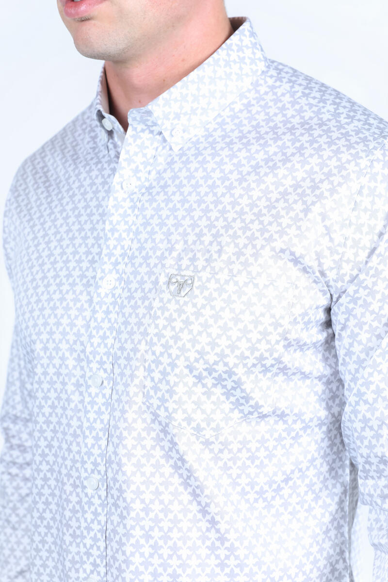 Platini MENS White Satin Cotton Long Sleeve Shirt CWL9648