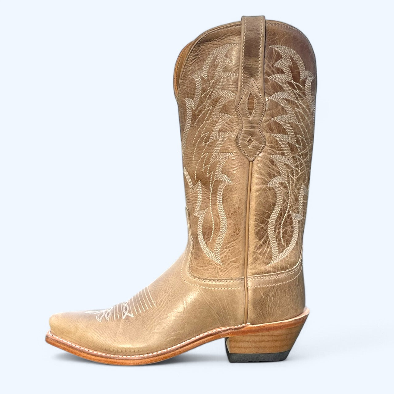 OLD WEST WOMENS TAN LEATHER SNIP TOE LF1642