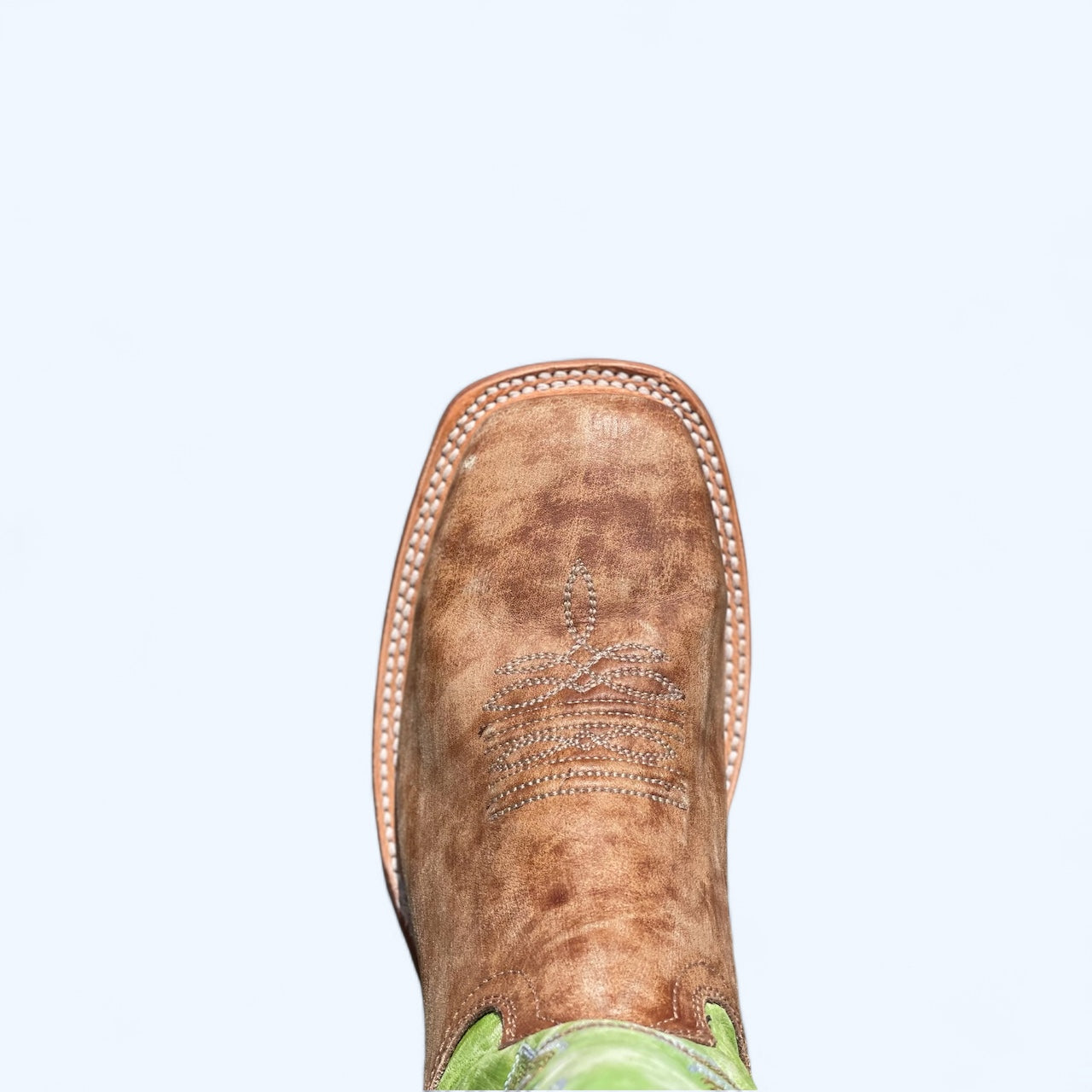 CORRAL MENS SAND/GREEN SQUARE TOE