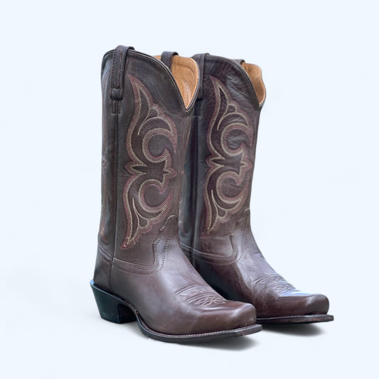 OLD WEST CHOCOLATE BROWN WOMENS SQUARE TOE 18137