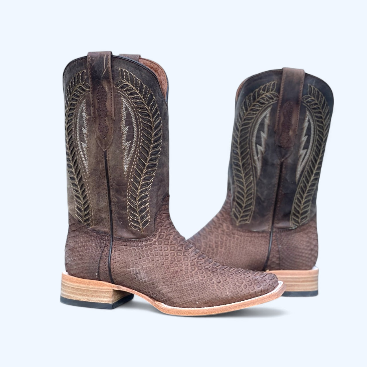 TBC Bootmakers Tradition Antique Saddle Brown Original Python Boot