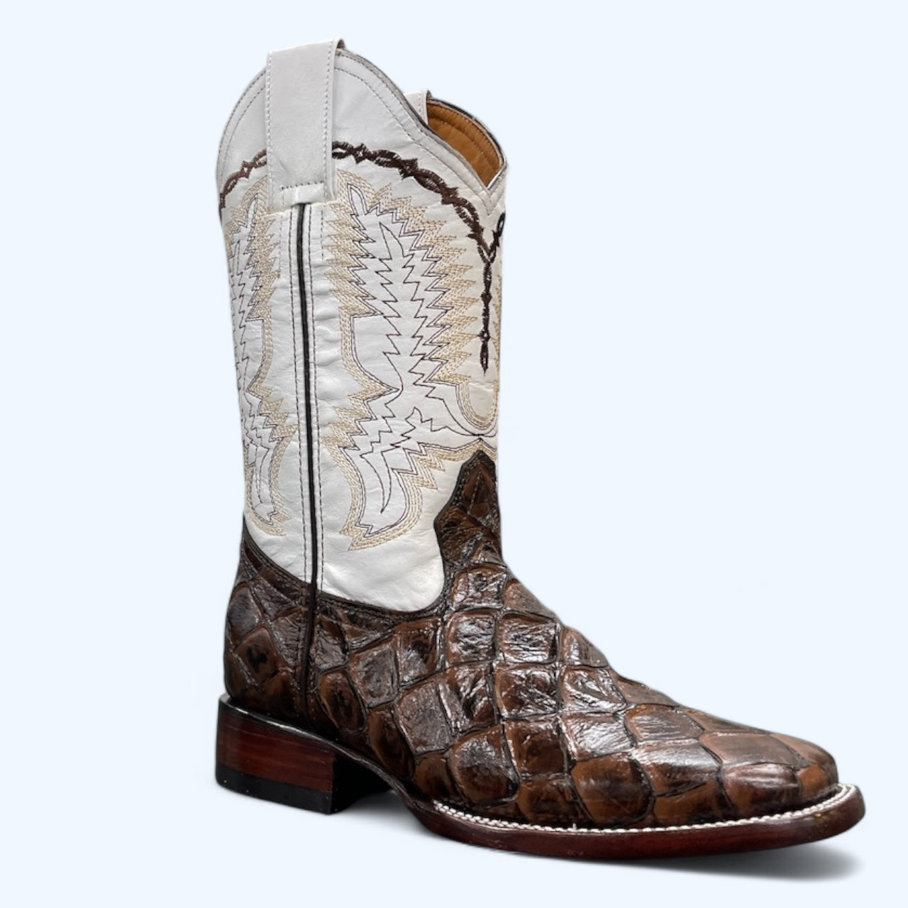 TBC BOOTMAKERS Café Leather Fish Print 0007