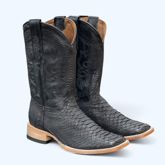 TBC Bootmakers Mens Black Matte Python