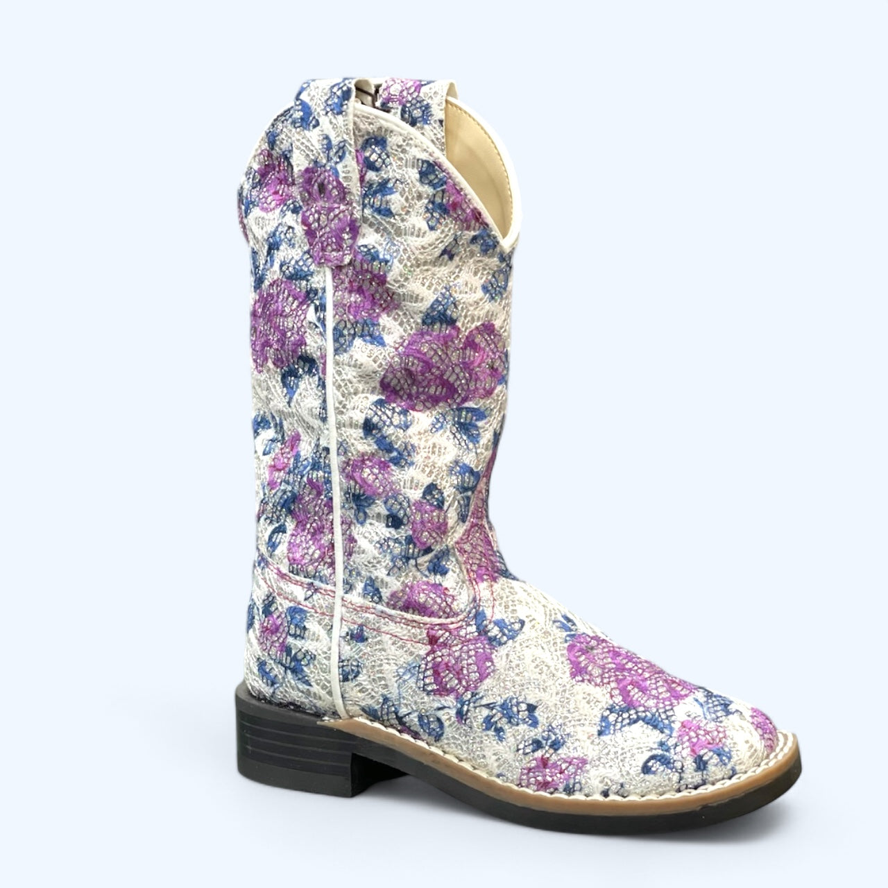 OLD WEST GIRLS WHITE W/ PURPLE ROSE VB9151