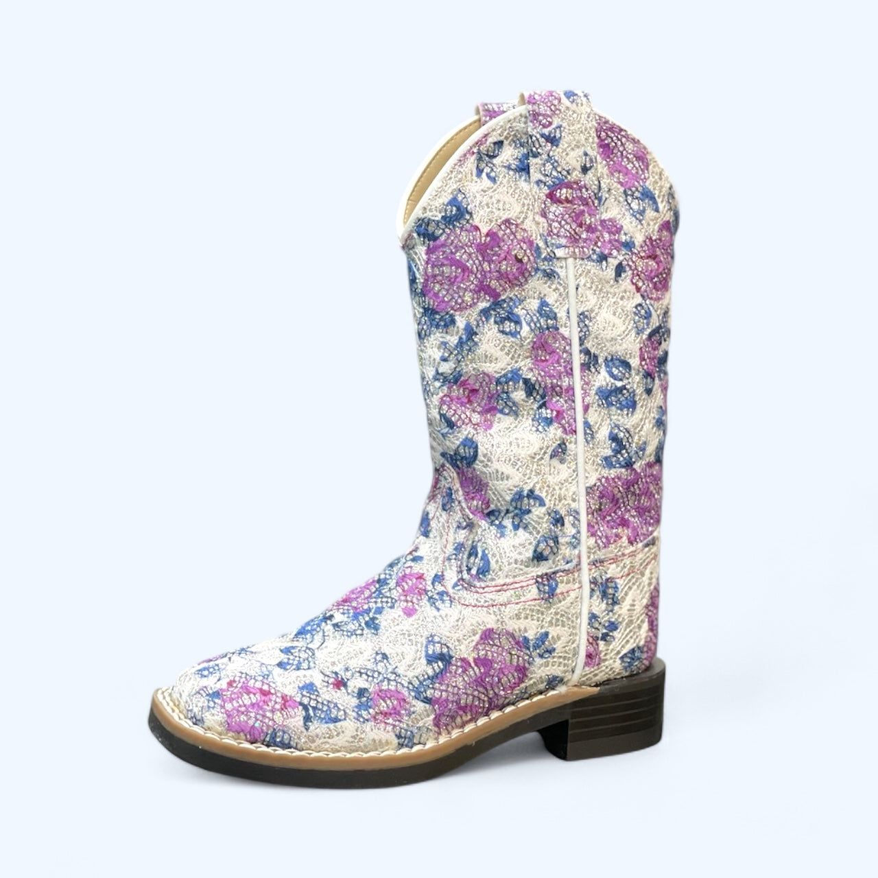 OLD WEST GIRLS WHITE W/ PURPLE ROSE VB9151