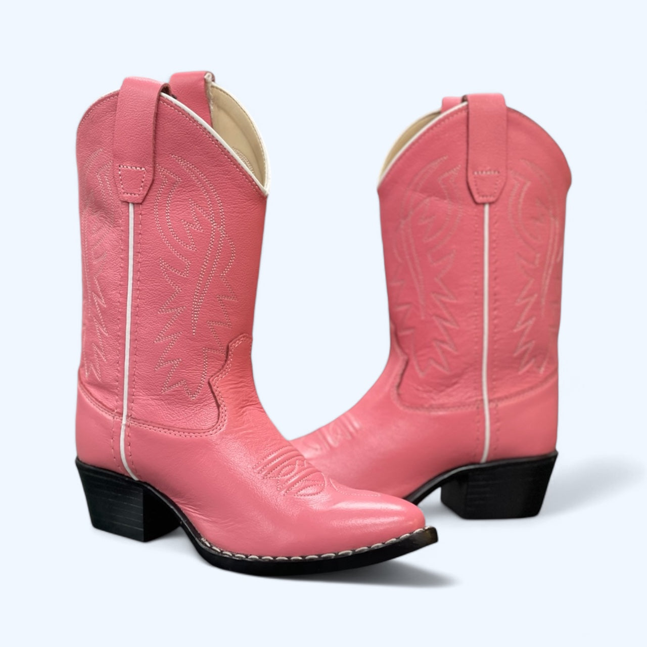 OLD WEST GIRLS PINK ROUND TOE 8119