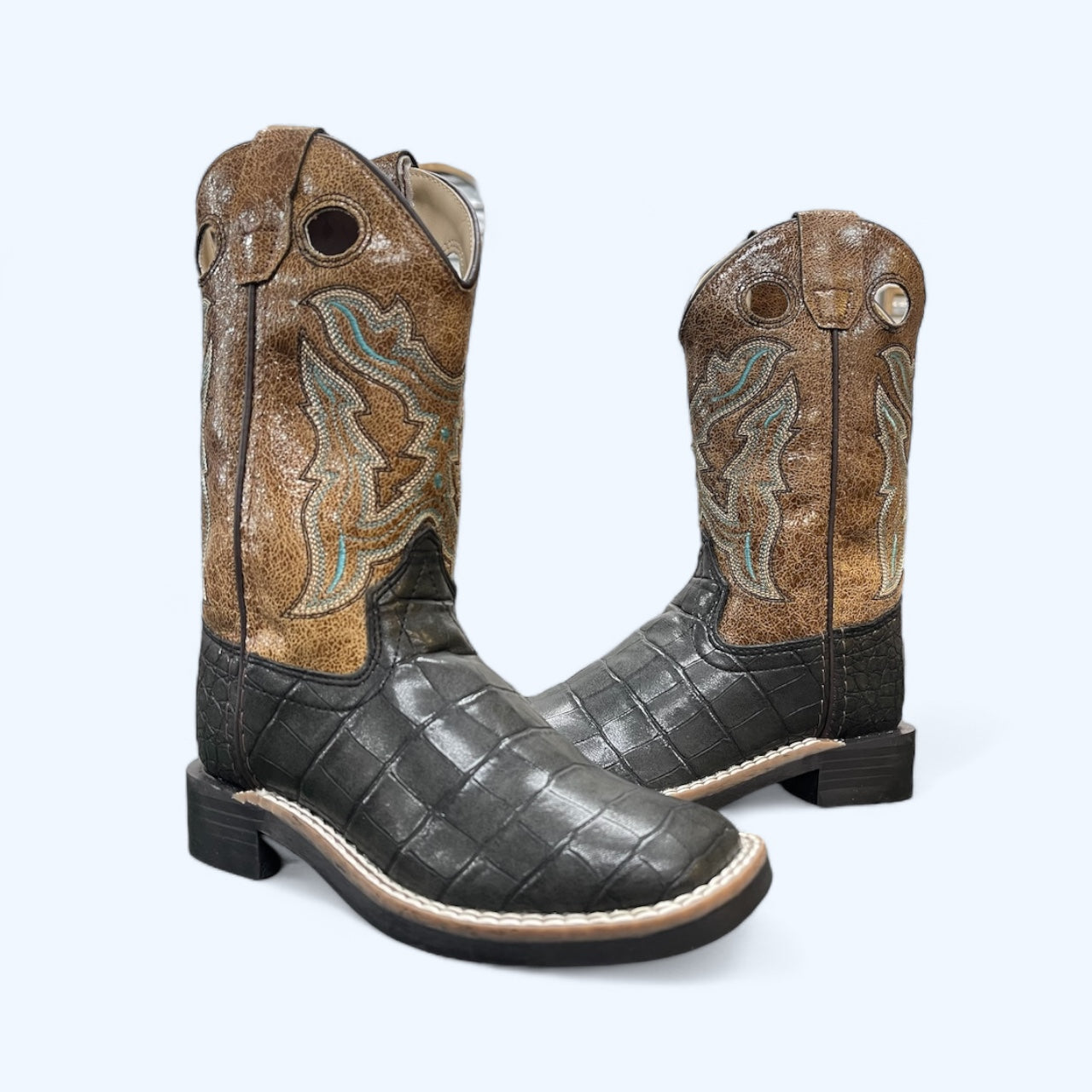 OLD WEST BOYS BLACK CROC PRINT VB9112