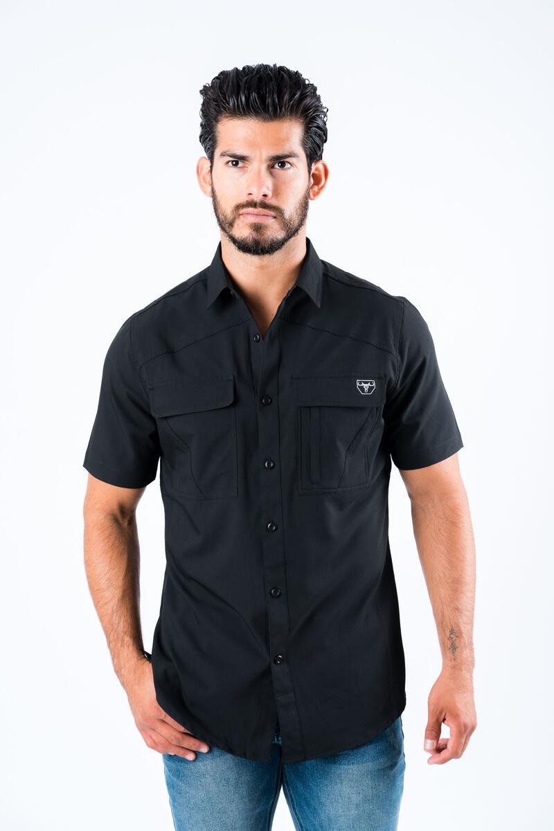 Platini Mens Black Performance Short Sleeve PGS8784