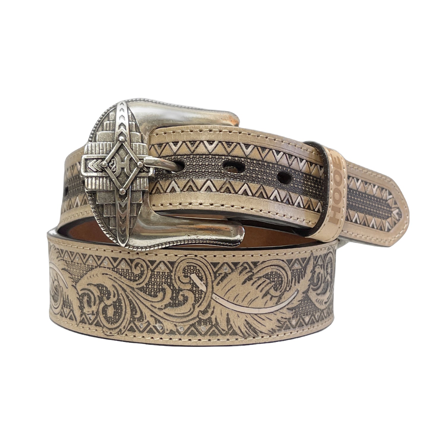 Hooey War Paint Tapered Natural Leather Belt T006