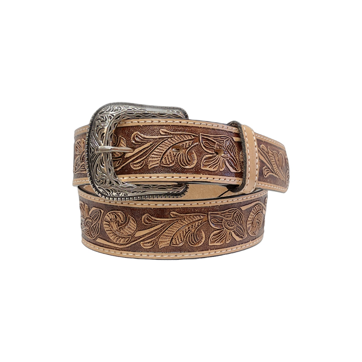 Texas Gold Men's Tan Hand Tooled Leather Belt 2290